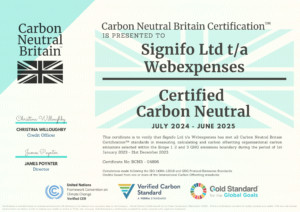 Webexpenses achieves Carbon Neutral Certification - Signifo Ltd in 2024